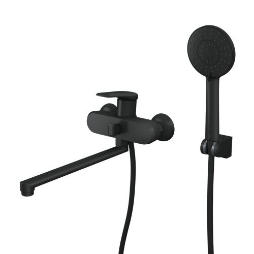 Смеситель для ванны RUSH Nevis NE1735-51black с длинным изливом Черный