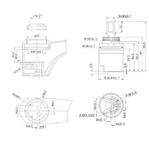 Картридж RUSH D30 RSH602 керамическими пластинами Palm, Luson