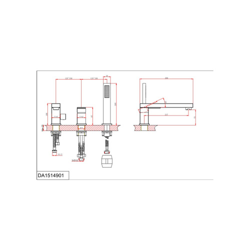 Смеситель на борт ванны D&K Bayern.Liszt DA1514905 черный