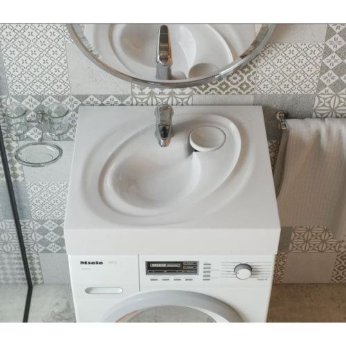 Раковина Perla 55 литьевой мрамор  600*110*545 мм