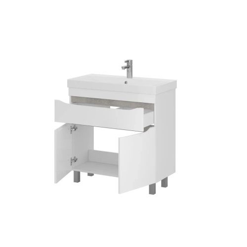 Тумба для ванны напольная Lake 60 tnLAKE60.2D.1Y-01 2 двери, 1 ящик с раковиной Lake 60