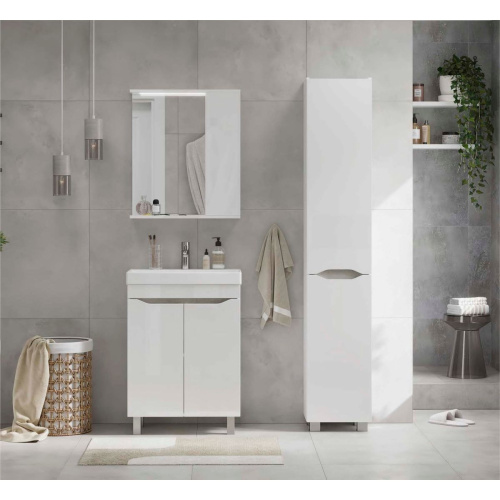 Шкаф зеркальный Lake 60 zsLAKE60.R-01 Правый белый встроенная подсветка