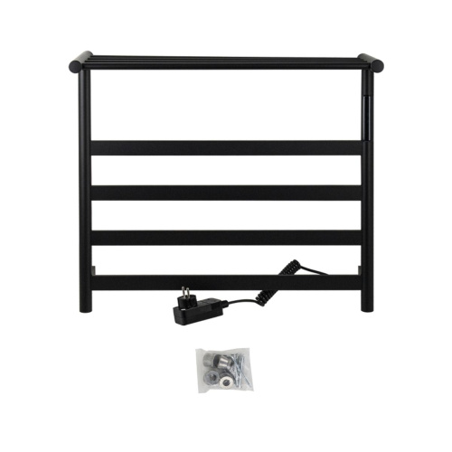 Полотенцесушитель KRAFTTE 44019 Черный лесенка электрический на 4 перекладины из нерж. стали с таймером 510х573х220 мм, 75W