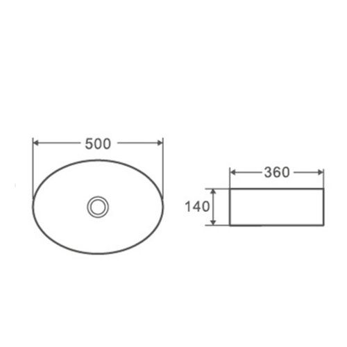 Раковина накладная D&K Matrix DT1390316, 500*360*140 мм, белый