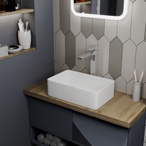 Раковина накладная D&K Berlin DT1430816, 380*240*120 мм, белый