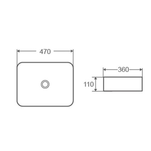 Раковина накладная D&K Berlin DT1431216, 470*360*110 мм, белый