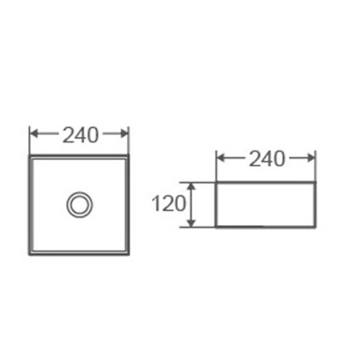 Раковина накладная D&K Berlin DT1431116, 240*240*120мм, белый