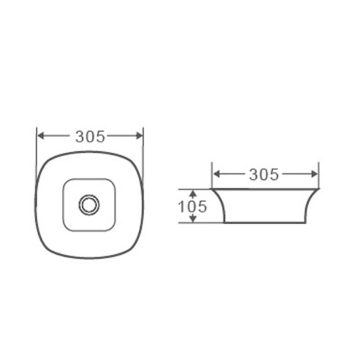 Раковина накладная D&K Berlin DT1431016, 305*305*105 мм, белый