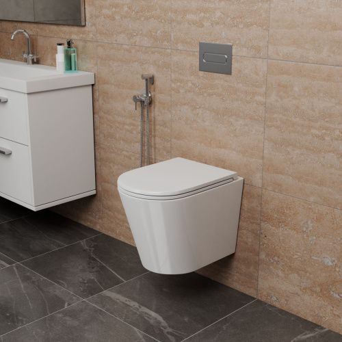 Унитаз подвесной безободковый D&K Venice DT1026016, 515*355*365мм, сиденье микролифт, белый