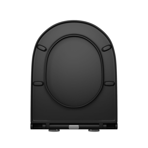 Унитаз подвесной безободковый D&K Matrix DT1396025, 490*370*360 мм, сиденье микролифт, черный