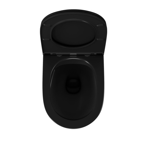 Унитаз подвесной безободковый D&K Matrix DT1396025, 490*370*360 мм, сиденье микролифт, черный