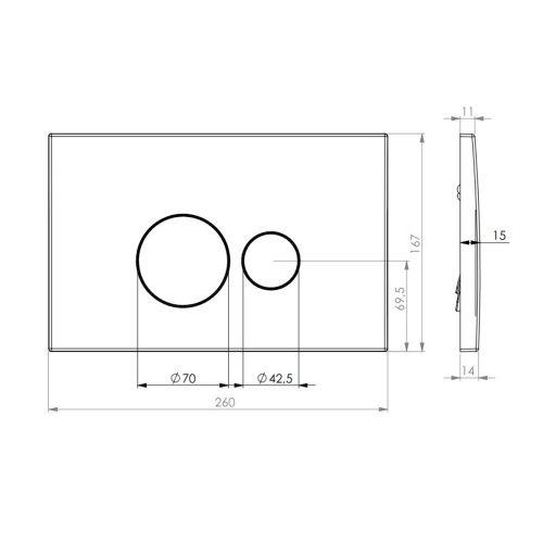 Кнопка механическая двойная D&K Venice DB1029001 хром