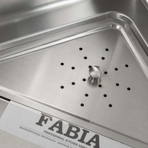 Мойка для кухни врезная FABIA PROFI 68453 сатин из нержавеющей стали, 68*45 см с сифоном, коландером