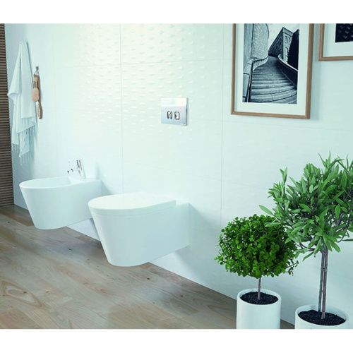 Кнопка механическая двойная PLAIN, пластик, хром глянцевый, OLI 070827