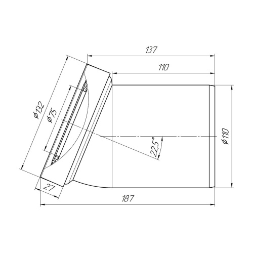 Труба фановая 110 мм 22,5° АНИ пласт W2220 (1/32)