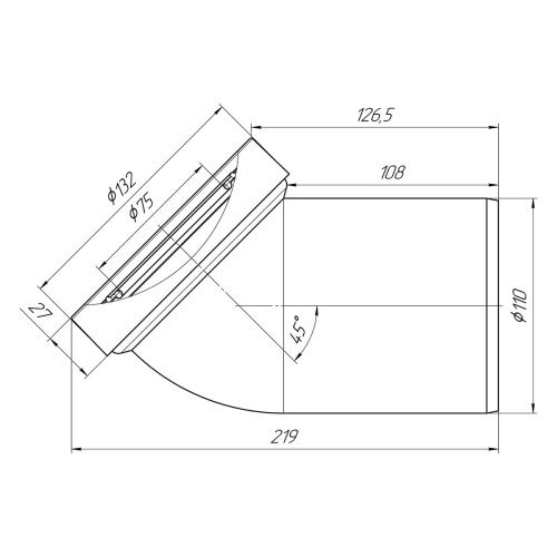 Труба фановая 110 мм 45° АНИ пласт W4220 (1/30)