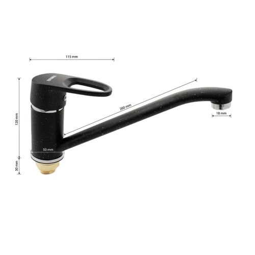 Смеситель для кухни BRIMIX 1061 Чёрный шаровый