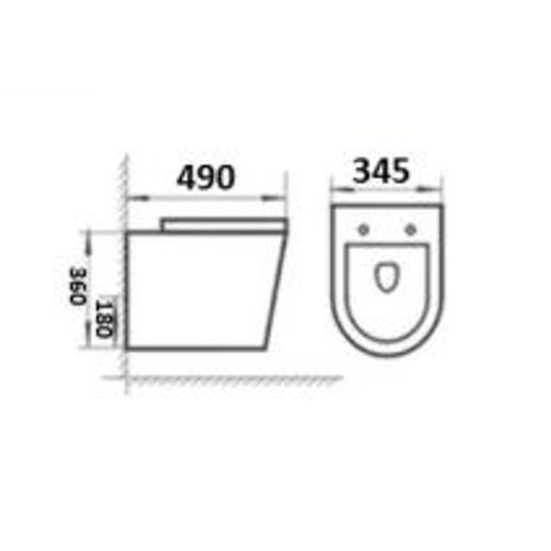 Унитаз подвесной Deep Lake DL-T07 490x345x360 безободковый