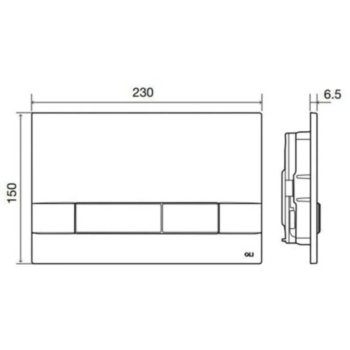 Кнопка механическая двойная Narrow OLIpure, пластик,  черный soft touch OLI 152942