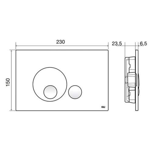 Кнопка механическая двойная Globe пластик, черный Soft touch OLI 152952 (120PLUS/74/EXPERT/QUADRO)