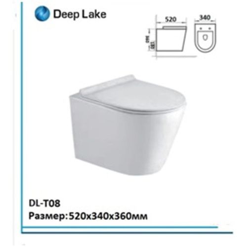 Унитаз подвесной Deep Lake DL-T08 безободковый