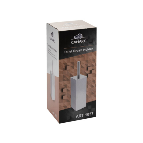 Ёрш для унитаза Санакс 1037 напольный с изогнутым основанием из нержавеющей стали