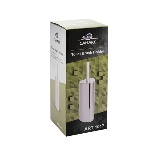 Ёрш для унитаза Санакс 1017 напольный, треугольный с изогнутым основанием из нержавеющей стали