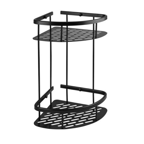 Полка овальная TITAN 76069 двойная с креплением к стене черный