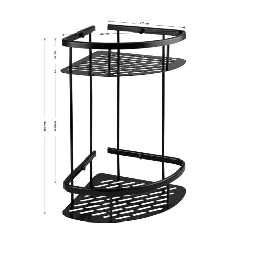 Полка овальная TITAN 76069 двойная с креплением к стене черный