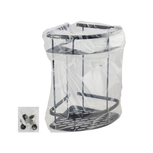 Полка овальная TITAN 76069 двойная с креплением к стене черный