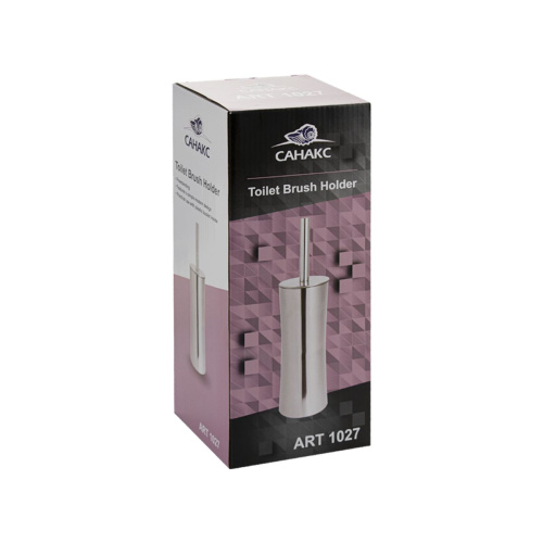 Ёрш для унитаза Санакс 1027 напольный с изогнутым основанием из нержавеющей стали