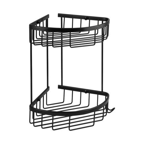 Полка овальная TITAN 76061 двойная с креплением к стене черный