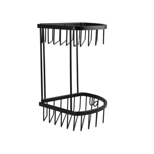 Полка овальная TITAN 76061 двойная с креплением к стене черный