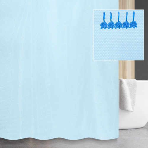 Штора для ванной Savol FM-B20B c кольцами 180*200 см