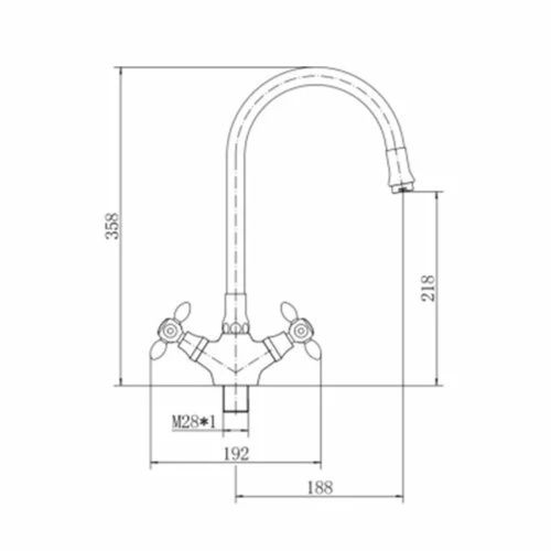 Смеситель для кухни FASHUN A44127-7 с гибким изливом, черный
