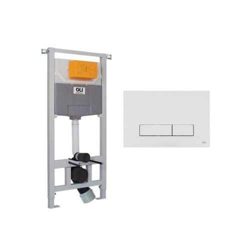 Инсталляция OLI 120 ECO Block Sanitarblock mechanic с кнопкой Narrow OLIpure, белый 773708