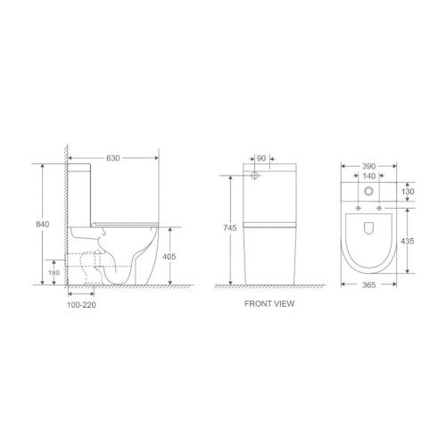 Унитаз-компакт D&K Matrix DT1397016 белый