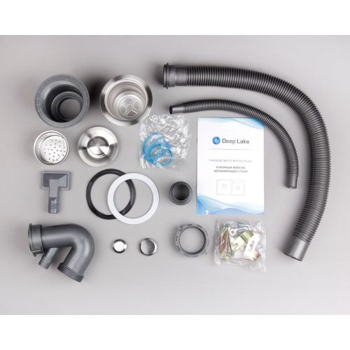 Мойка для кухни врезная DEEP LAKE DL-36050 хром из нержавеющей стали с PVD покрытием, 60*50 см с сифоном