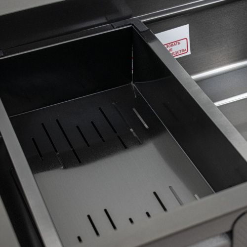 Мойка для кухни врезная FABIA PROFI 65503G(B) графит из нержавеющей стали, 65*50 см с сифоном, коландером