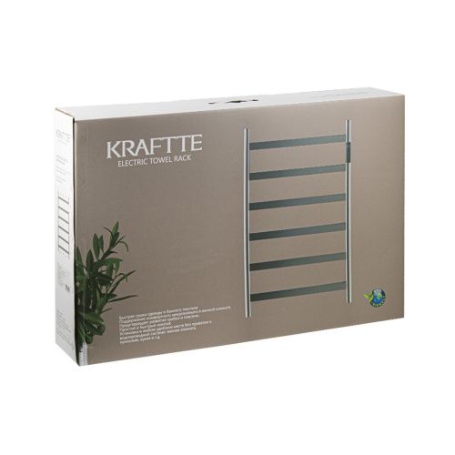 Полотенцесушитель электрический KRAFTTE 44048 Белый, матовый лесенка на 6 перекладин из нерж. стали с таймером 480 х 730 х 90 мм, 75W