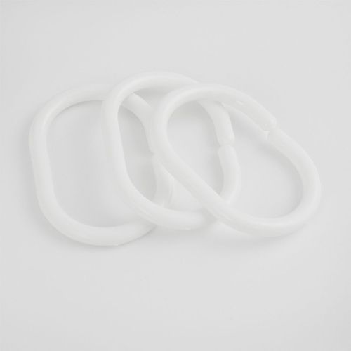 Кольца для штор Санакс 75003 пластиковые, белые (упаковка - 12 шт)