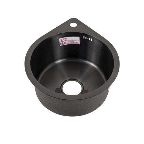 Мойка для кухни врезная FABIA PROFI 496423G графит из нержавеющей стали, 49.6*42 см с сифоном