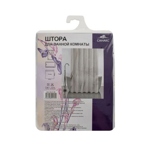 Штора для ванной Санакс 01-95 Золотые разводы 180х180 мм без колец