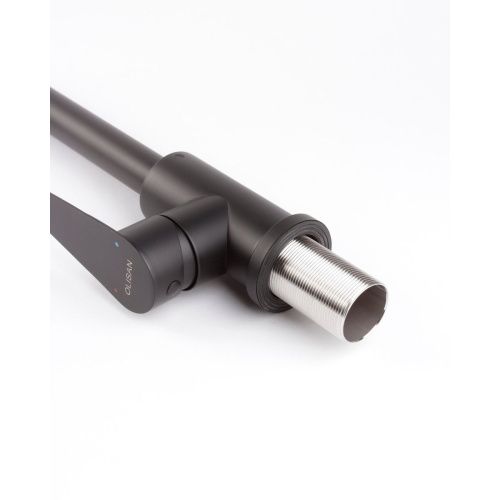 Смеситель для кухни OLIVE'S Olisan ST1007B STEEL черный из нержавеющей стали