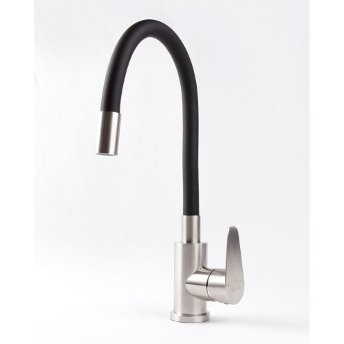 Смеситель для кухни OLIVE'S Olisan ST1010 STEEL с гибким изливом черный