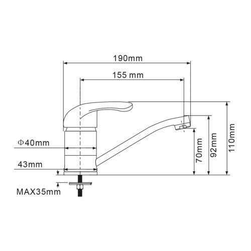 Смеситель для раковины OLIVE'S Olisan PF1501 PROFI с длинным изливом