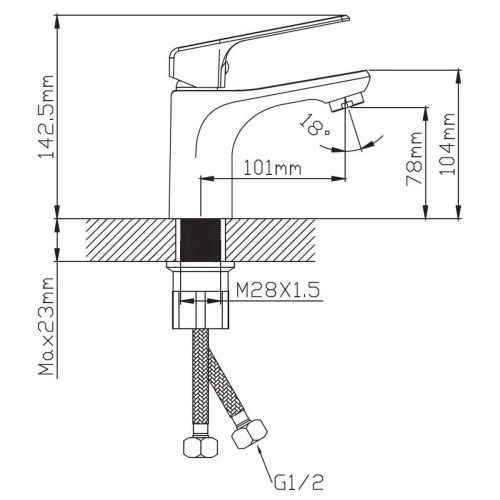 Смеситель для раковины Эверест B10-1546 черный