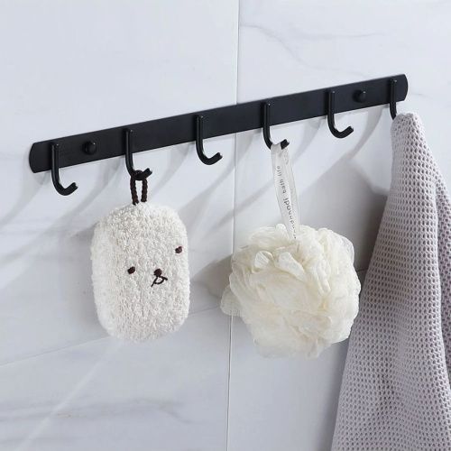 Держатель для полотенец Potato P141-6BL 6 крючков, черный
