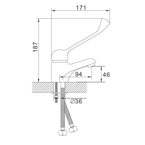 Смеситель для раковины Эверест B10-37 хирургический