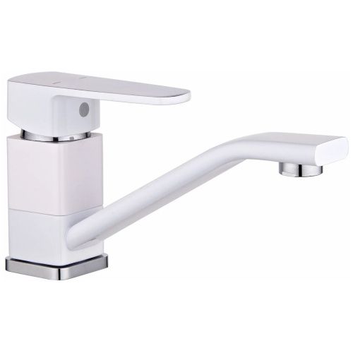 Смеситель для кухни Эверест B45-0277 длинный излив, белый